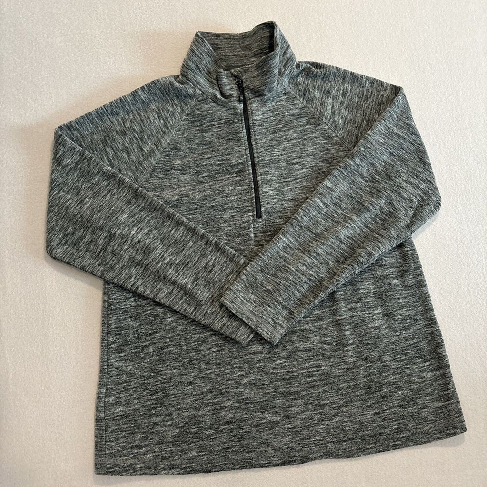 Eddie Bauer LARGE GRAY Quarter Q- Zip Pullover Fleece Women's Jacket EXCELLENT